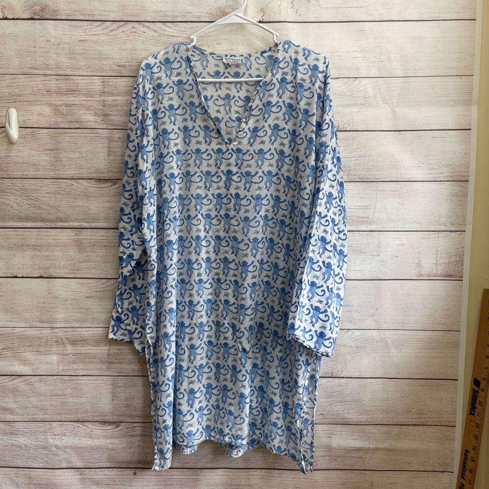 ROBERTA ROLLER RABBIT KURTA TUNIC/COVERUP IN MONKEY PRINT